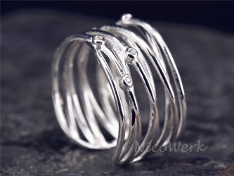 Silberring Mehrreihig 