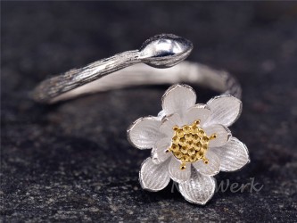Silberring Lotus 