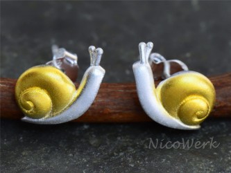 Silber Ohrstecker Schnecke 
