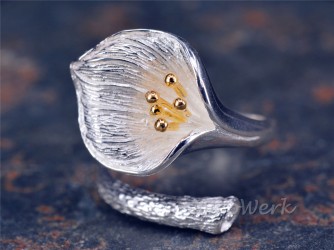 Silberring Blume 