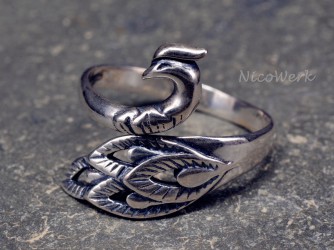 Silberring Pfau 