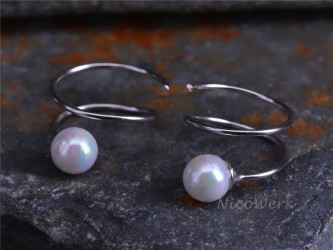 Silber Ohrringe Perle 