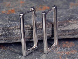 Silber Ohrringe Viereck 