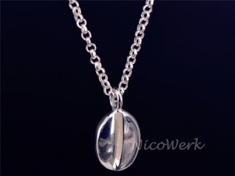 Silberkette mit Anhänger Kaffeebohne 