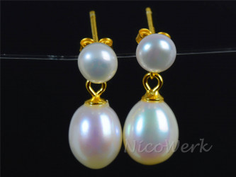 Silber Ohrringe Perlen 