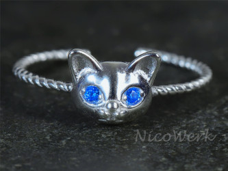 Silberring Katze 
