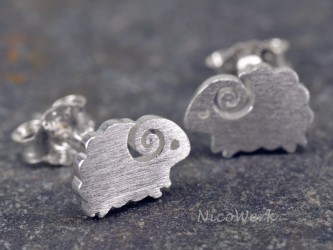 Silber Ohrstecker Schaf 