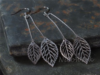 Silber Ohrringe Blatt 