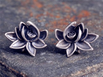 Silber Ohrstecker Lotus 