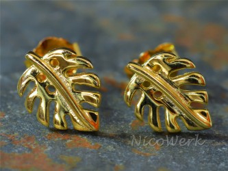 Silber Ohrstecker Blatt 