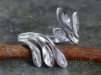 Silberring Blatt 