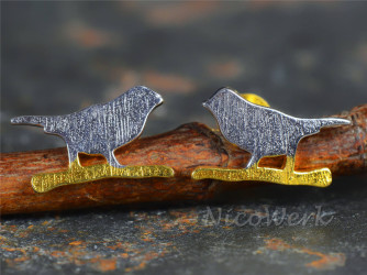 Silber Ohrstecker Vogel 