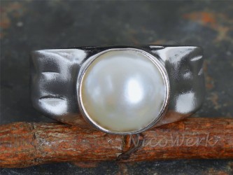 Silberring Perle 