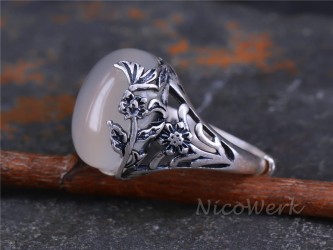 Silberring Chalcedon 