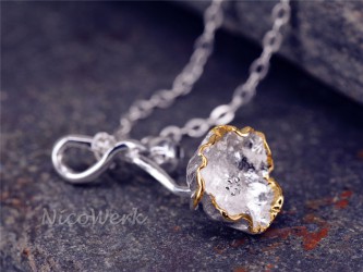 Silberkette mit Anhänger Mohn 