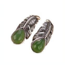 Silber Ohrstecker Feder 