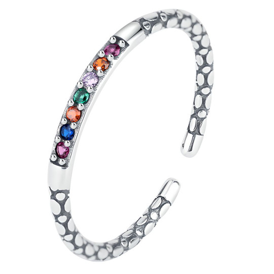 Silberring bunt 