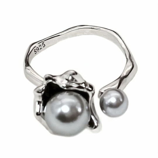 Silberring Perle 