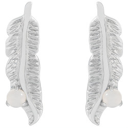 Silber Ohrstecker Feder 