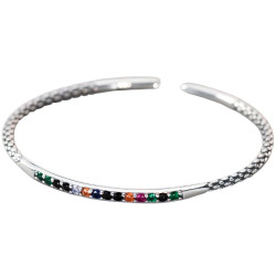 Silber Armreif mit Stein 