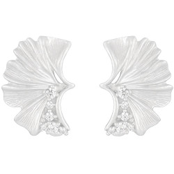 Ohrringe Silber 925 Stecker - Ohrstecker Silber 925, Silber Ohrringe Damen in Form von Ginkgoblatt 