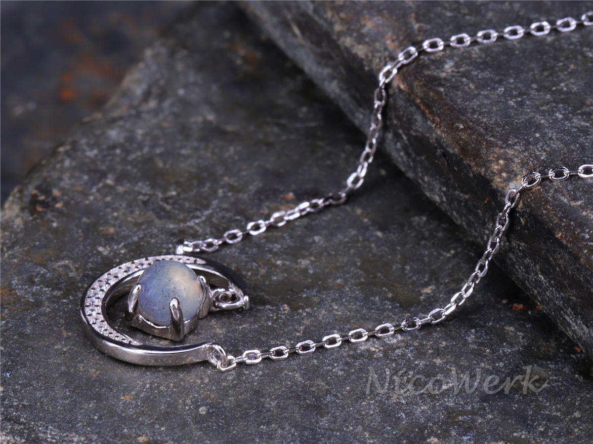 NicoWerk Silberschmuck | Silberkette mit Anhänger Neumond | online kaufen